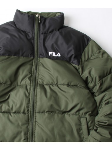 FILA Logo Padding Jacket - Black/ Khaki
